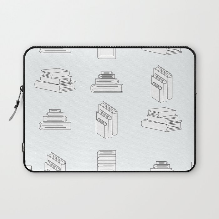 Stack of Books White Flat Design Seamless Pattern Laptop Sleeve