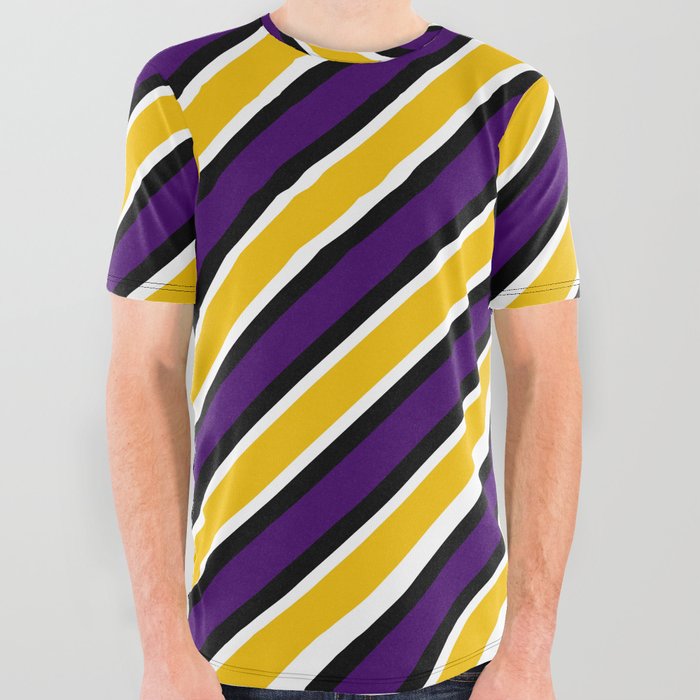 Purple and yellow graphic tee on sale