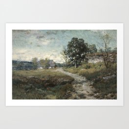 Vintage Farmhouse Landscape Art Print