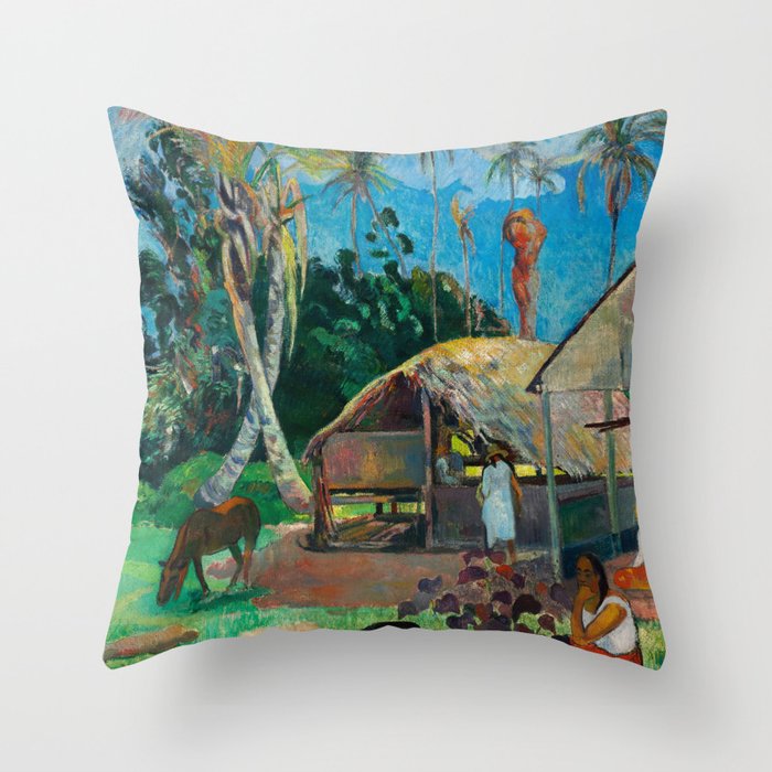 The Black Pigs by Paul Gauguin, 1891 Throw Pillow