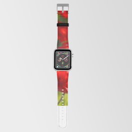 Red Poppies on green background #decor #society6 #buyart Apple Watch Band