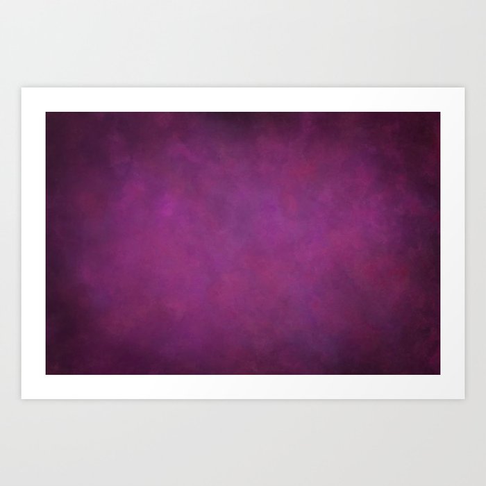 Abstract Soft Watercolor Gradient Ombre Blend 11 Purple Fuchsia Art Print