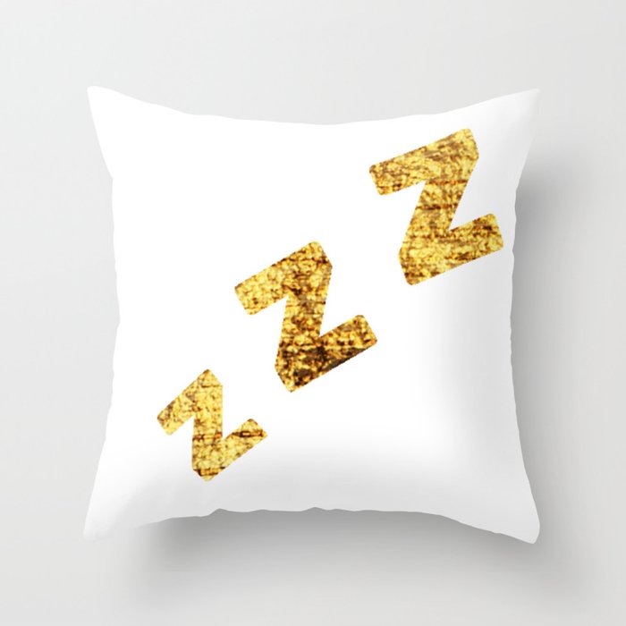 Zzzs in Gold Throw Pillow