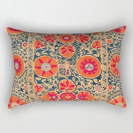 Kermina Suzani Uzbekistan Print Rectangular Pillow