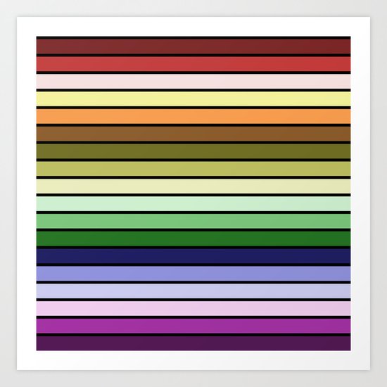 MULTICOLORED STRIPES (abstract pattern) Art Print