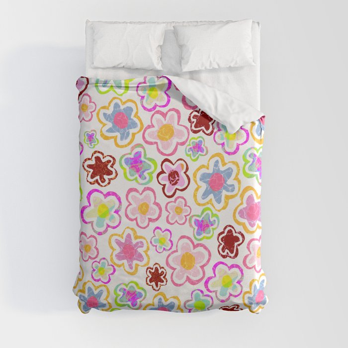 Colorful Flowers Duvet Cover