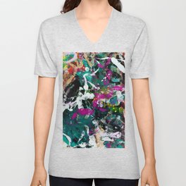 The Heart of it: A colorful street art inspired design with neon highlights by Alyssa Hamilton Art V Neck T Shirt