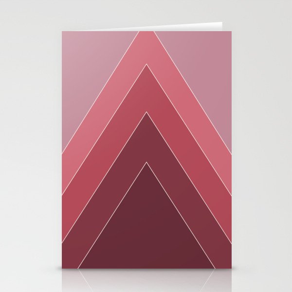 Izza - Red and Pink Geometric Triangle Minimalistic Art Design Stationery Cards