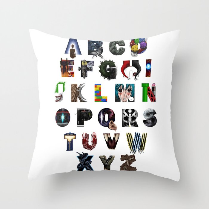 Geek's Alphabet Throw Pillow