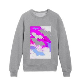 Bats In Flight Pastel Pink Kids Crewneck