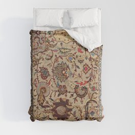 Safavid Silk Metal-Thread Persian Rug Print Duvet Cover