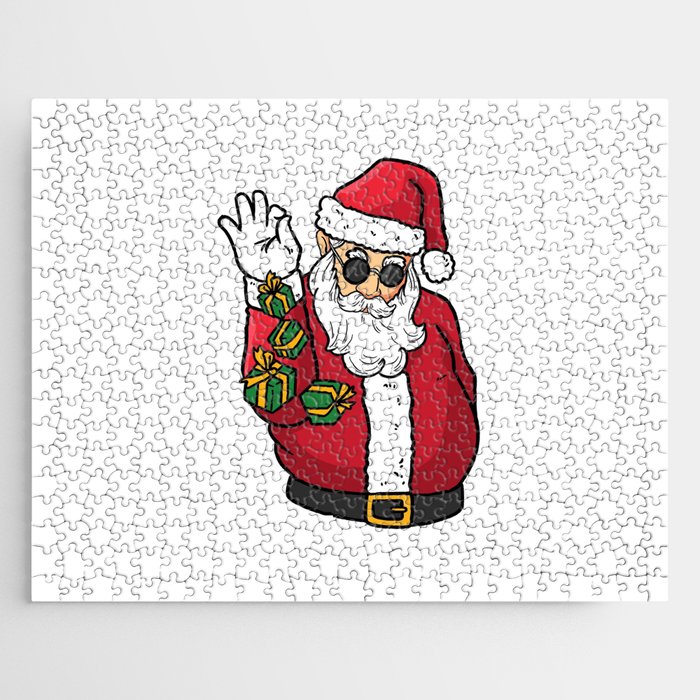 Christmas Santa cute Xmas Pajama Jigsaw Puzzle