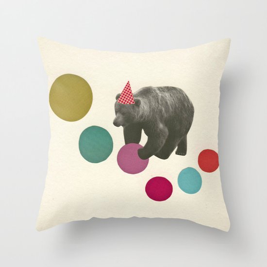 Birthday Bear Throw Pillow