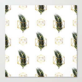Tropical Palm Leaf Pattern - Gold Geometric Pattern 1 - Tropical Wall Art - Palm Leaf And Gold Canvas Print