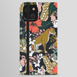 Animal print dark jungle iPhone Wallet Case
