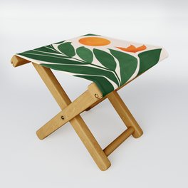 Tropical Forest Sunset / Mid Century Abstract Shapes Folding Stool
