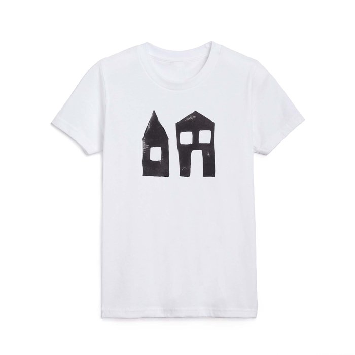 Tiny Houses #2 | Hand-printed Linocut Kids T Shirt