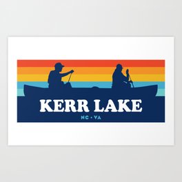 Kerr Lake Virginia North Carolina Canoe Art Print