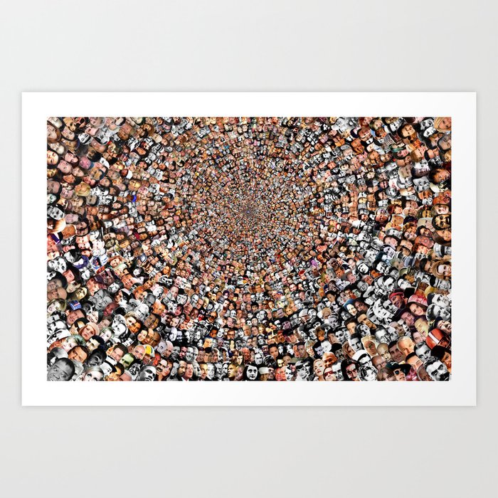 "The Work 3000 Famous and Infamous Faces Collage Art Print