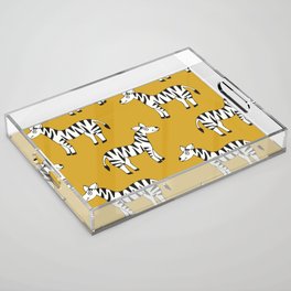 Doodle Zebra Pattern Acrylic Tray