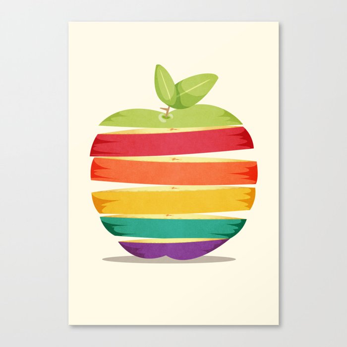 Rainbow Apple Canvas Print