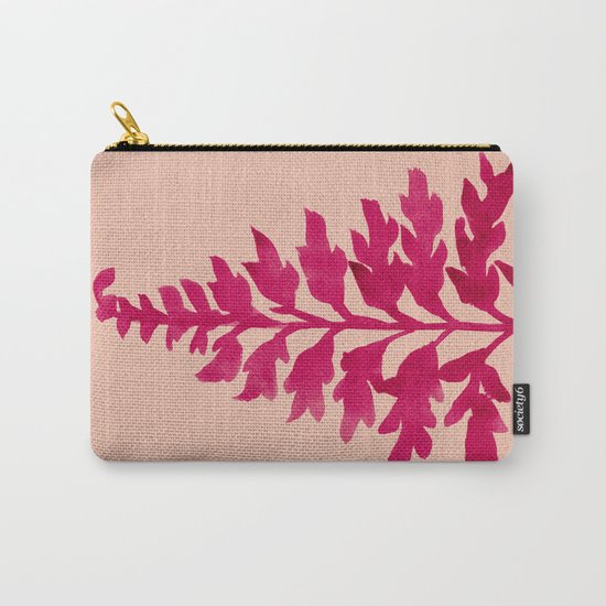 Pink Fern Carry-All Pouch