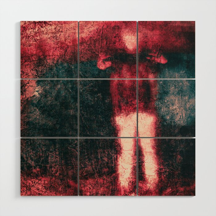 The Abduction - red Wood Wall Art