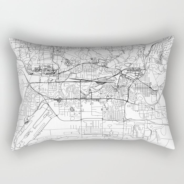 Fairfax White Map Rectangular Pillow