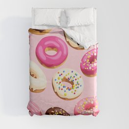 Doughnuts Confectionery Pink Chocolate Duvet Cover