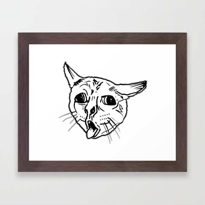 Ugly Coughing Cat Meme Framed Art Print By Urbanart Society6