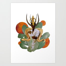 God of Green · Collage Art Art Print