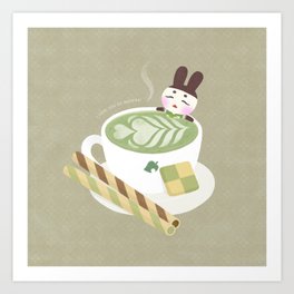 Matcha Latte Onsen Art Print