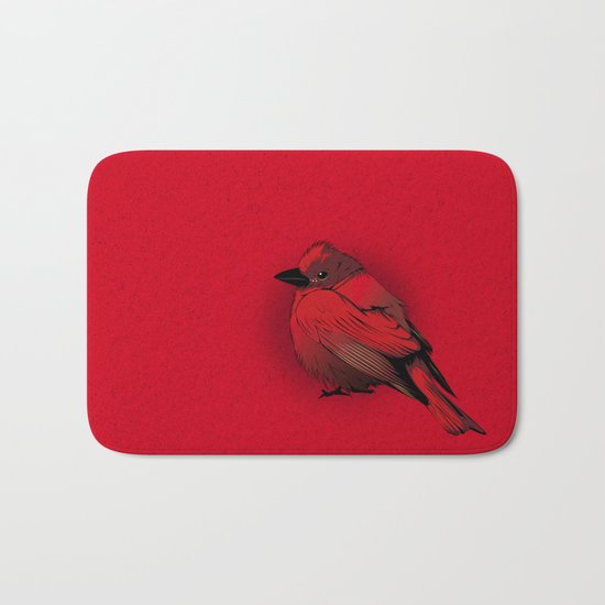 Little Red Bird Bath Mat