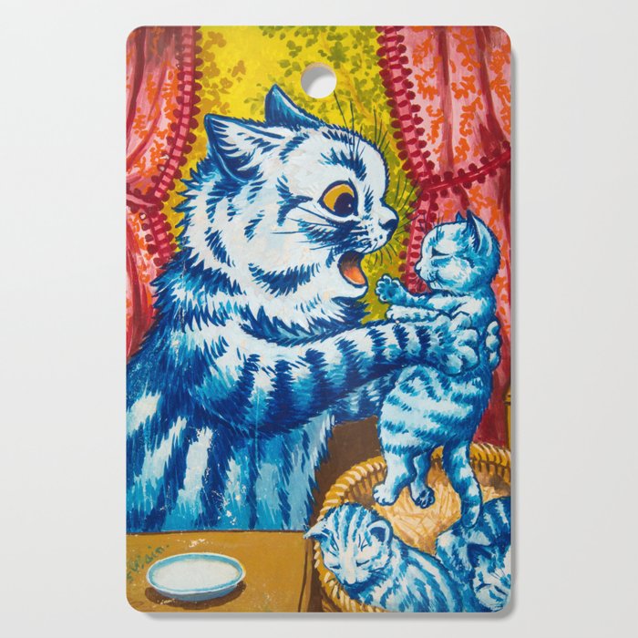 Cat and her Kittens by Louis Wain Cutting Board