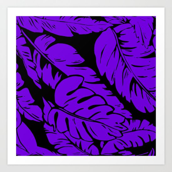 PALM LEAF PURPLE Art Print