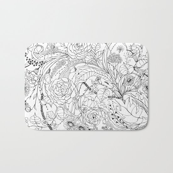 Bouquet of various flowers Bath Mat