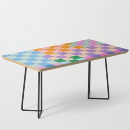 Checkerboard Collage Coffee Table | Vibrant, Offbeat, Bright, Checkered, Curated, Modern, Check, Retro, Whimsical, Playful 