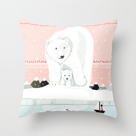 The White Bears and the Tin Soldier Throw Pillow