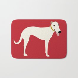 Greyhound Couch Potato Bath Mat | Whippet, Couch Potato, Saluki, Red, Italian Greyhound, Dogs, Graphicdesign, Rescue, Galgo, Cute 
