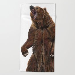 Grizzly Bear - Painting in acrylic Beach Towel