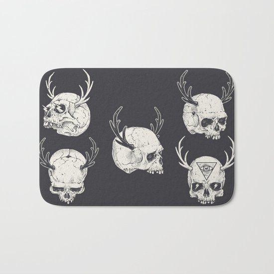 skulls & horns Bath Mat