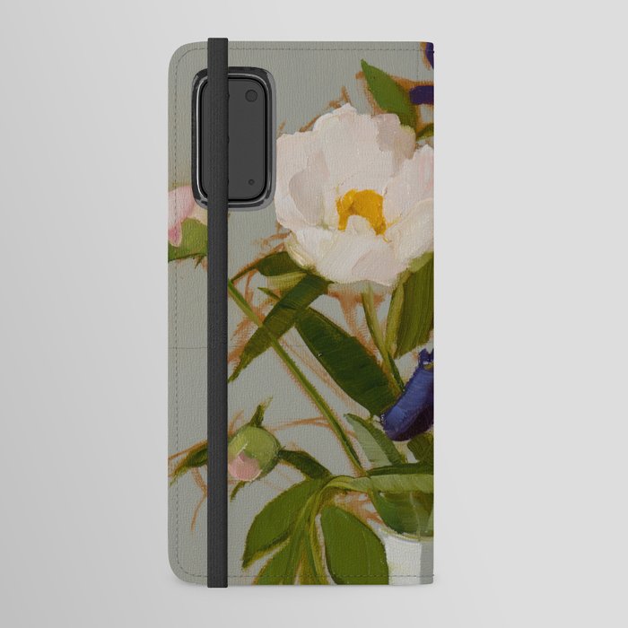  White Peonies and Wild Iris Android Wallet Case