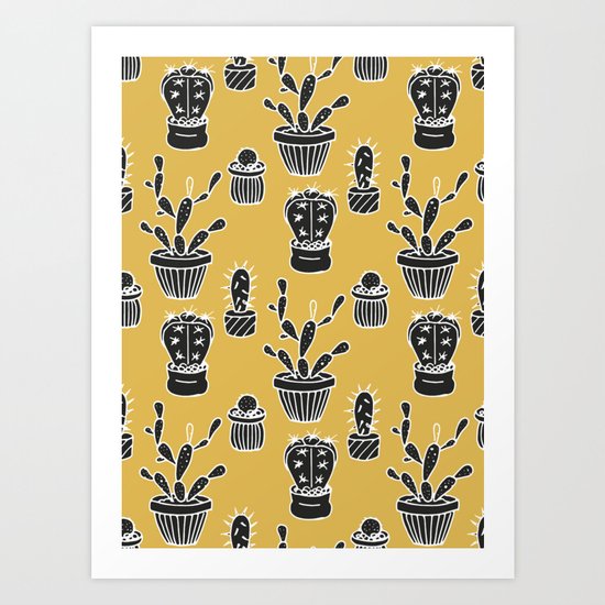 CACTUS PATTERN 3 Art Print