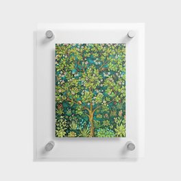William Morris Tree of Life Emerald Twilight floral textile 19th century pattern print for drapes, curtains, pillows, duvets, comforters, and home and wall decor Floating Acrylic Print