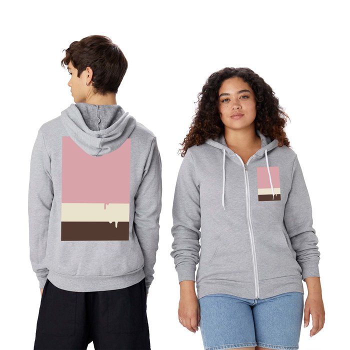 Neapolitan Ice Cream Drip Full Zip Hoodie by Megan Van Voorhies
