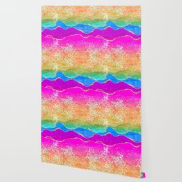 Vibrant Rainbow Glitter Agate Texture 01 Wallpaper