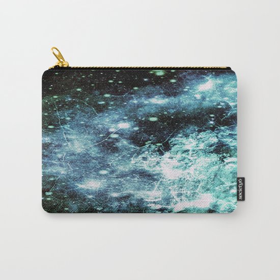 Chaotic Space : Galaxy Aqua Green Gray Carry-All Pouch