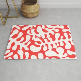 White Matisse cut outs seaweed pattern 19 Area & Throw Rug