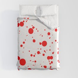 Blood Red and White Painting Duvet Cover