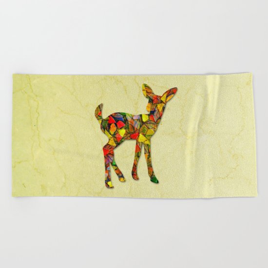 Animal Mosaic - The Fawn Beach Towel